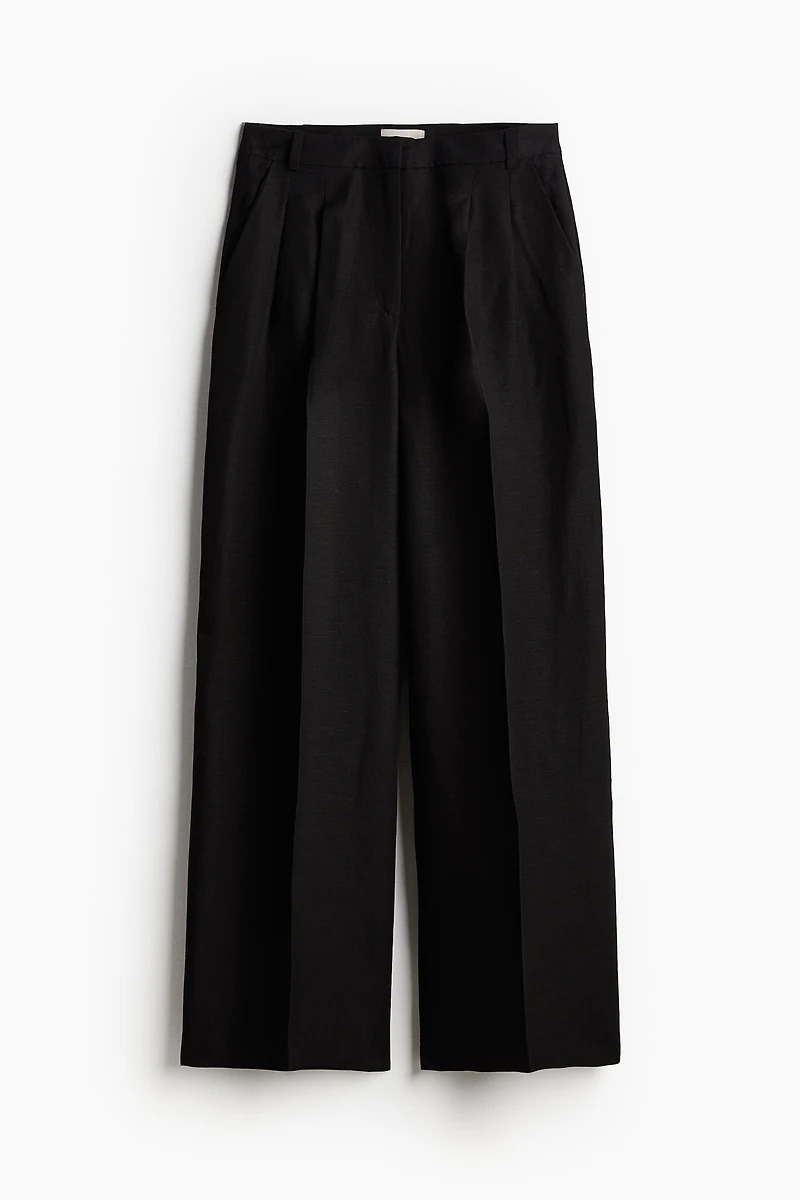Pantalon de costume en lin mélangé