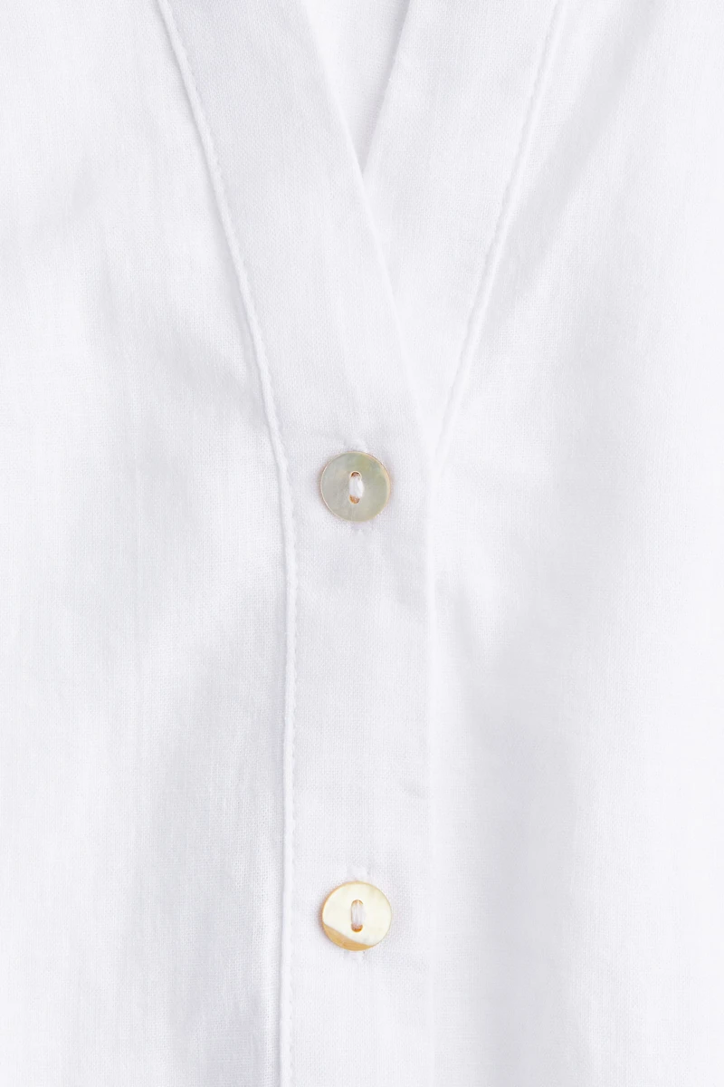 Linen-Blend Sleeveless Shirt
