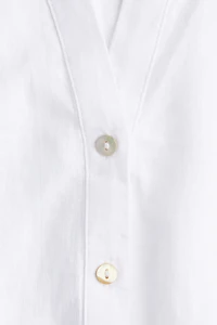 Linen-Blend Sleeveless Shirt