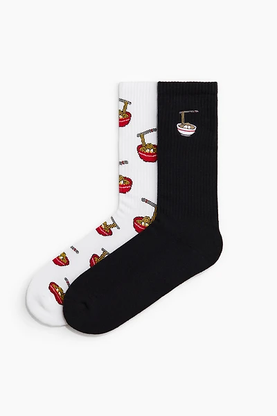 2-Pack Socks with Motif