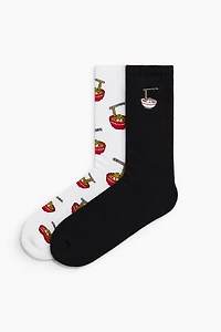 2-Pack Socks with Motif
