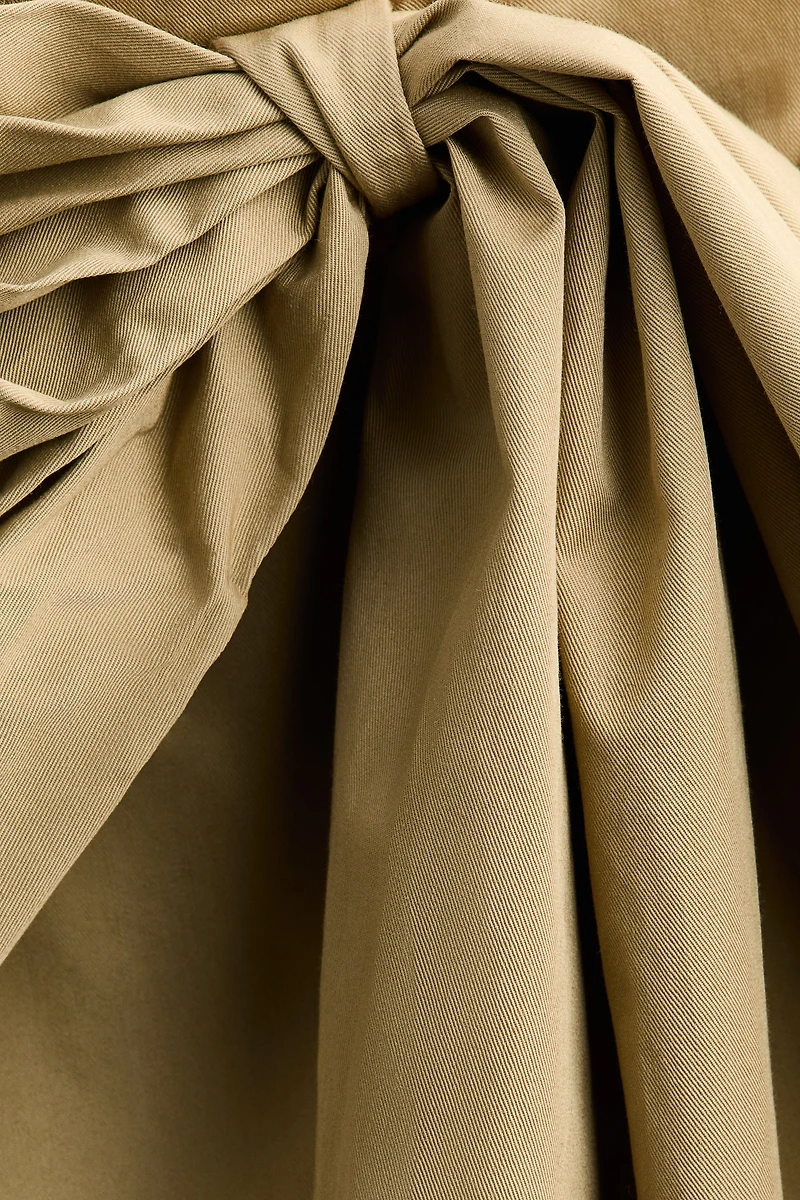 Tie-Detail Twill Skirt
