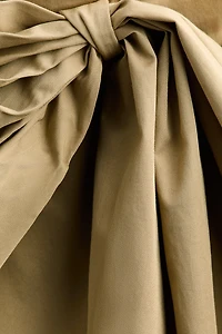 Tie-Detail Twill Skirt