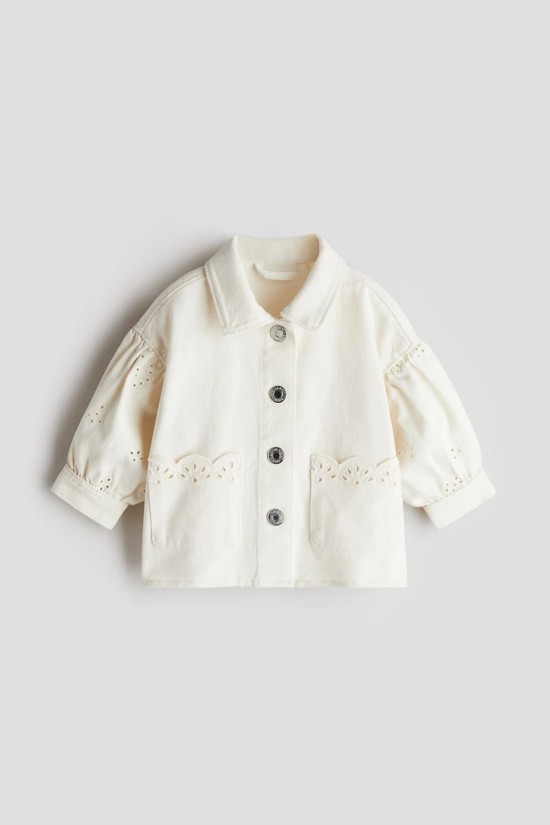 Overshirt with Eyelet Embroidery