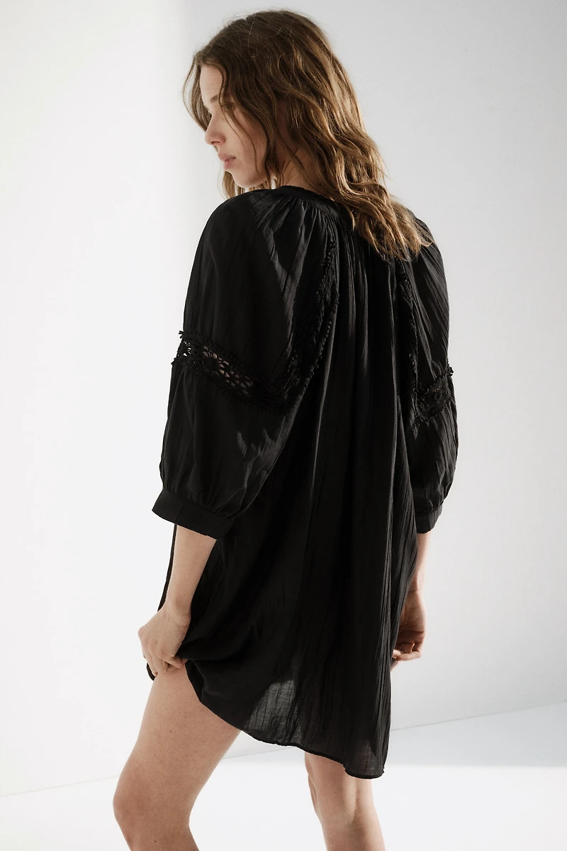 Lace-Inset Tunic Dress