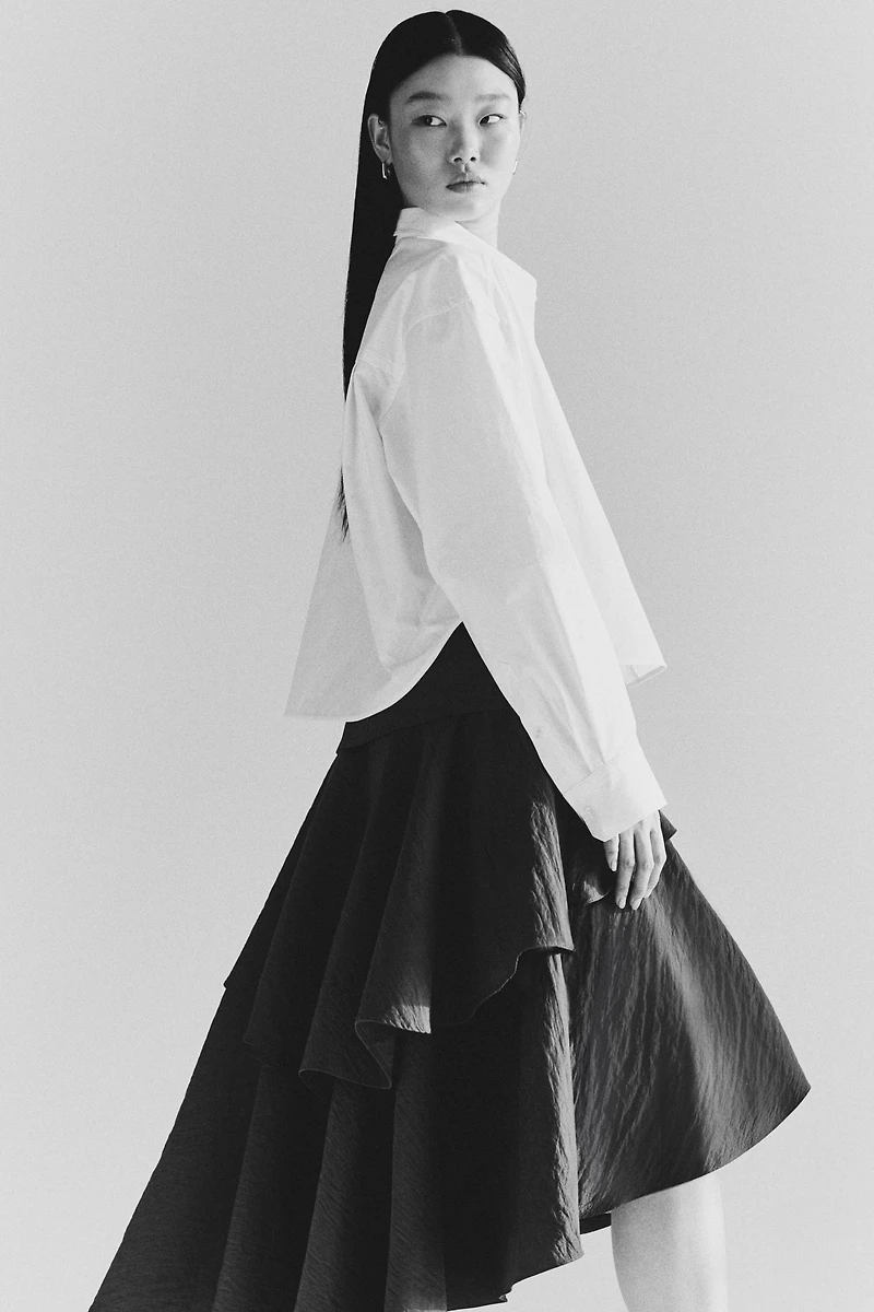 Asymmetric Tiered Skirt