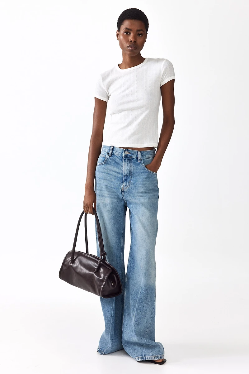 Pointelle-Knit T-Shirt