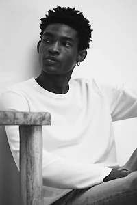 Regular Fit Long-Sleeved Waffled Shirt
