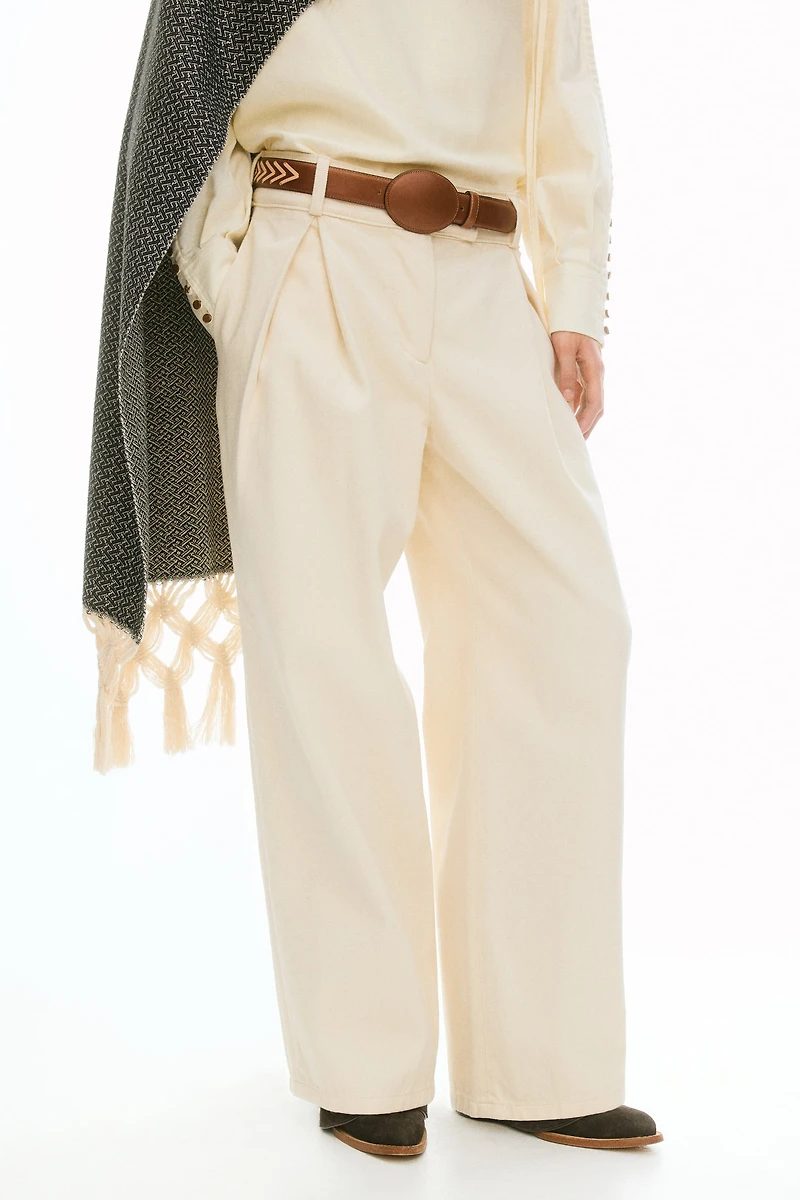Pleat-Front Twill Pants