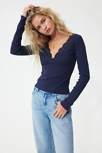 Lace-Trimmed Top