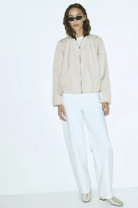 Bubble-Hem Bomber Jacket