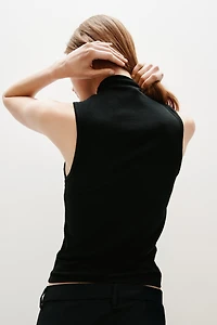 Sleeveless Mock Turtleneck Top