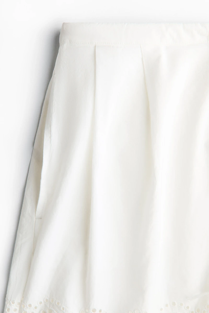 Eyelet-Embroidered Cotton Shorts