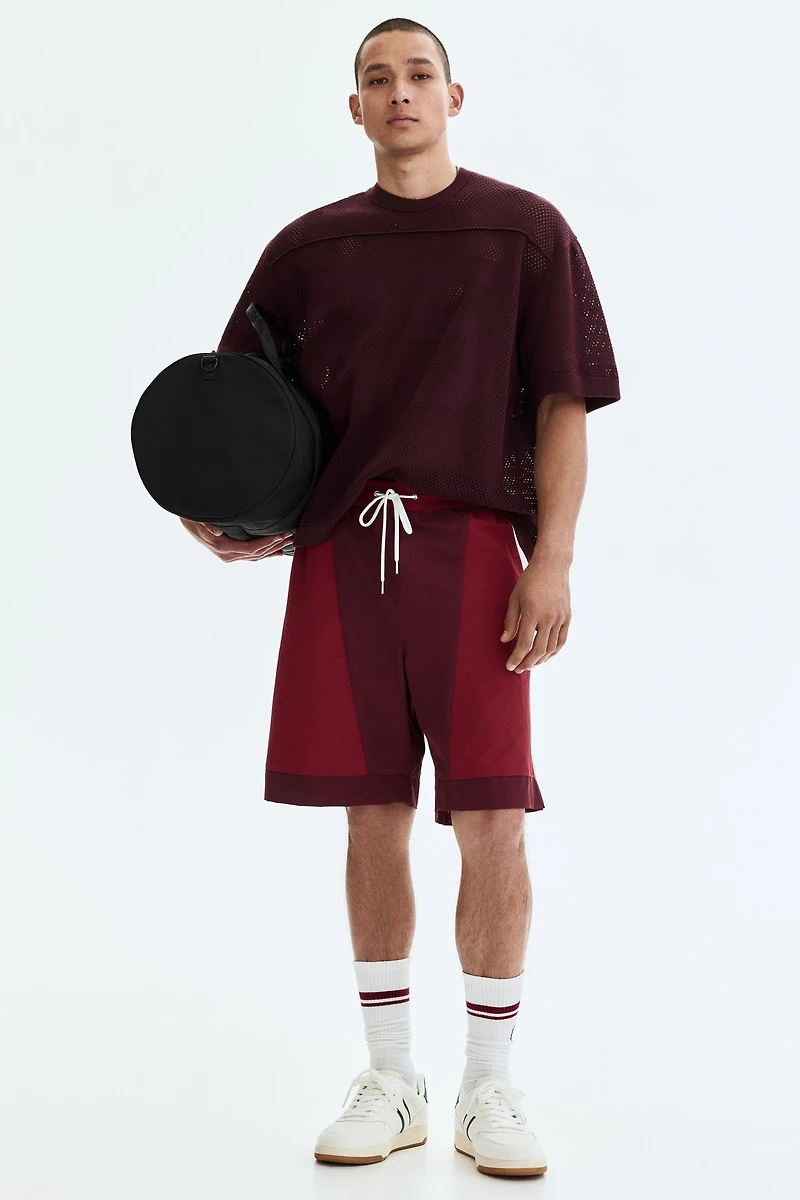 Boxy Relaxed-Fit Open-Knit T-Shirt