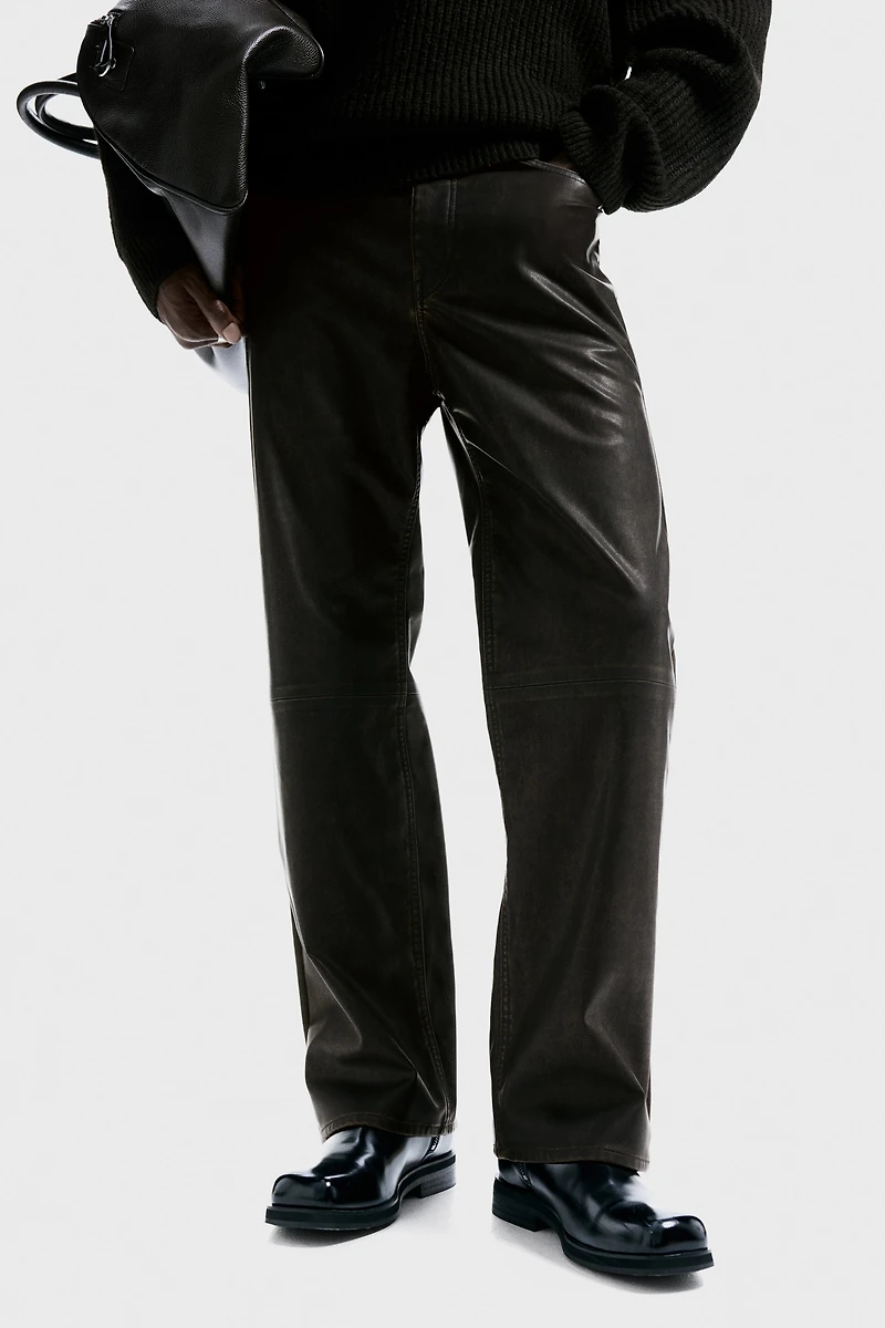 Pantalon décontracté en tissu enduit