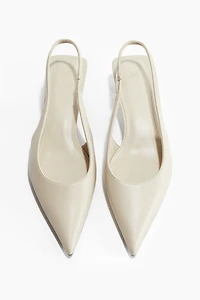 Kitten-Heeled Pointed Slingbacks
