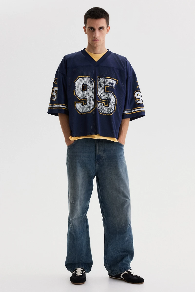 Oversized Printed Mesh T-Shirt