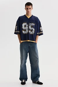 Oversized Printed Mesh T-Shirt