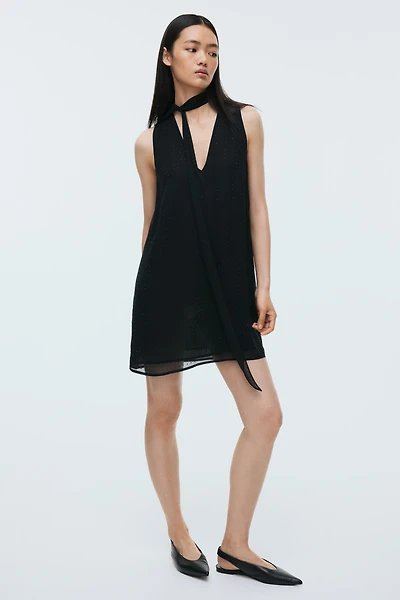 Embellished chiffon dress