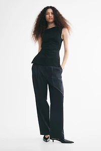 Tie-Detail Boat-Neck Top