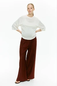 MAMA Pantalon en jersey d’aspect dentelle