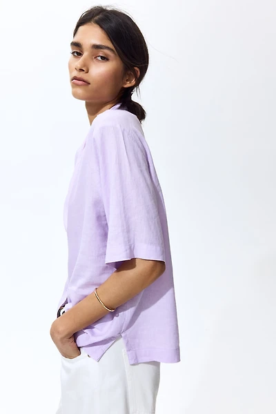 Linen-Blend Resort Shirt