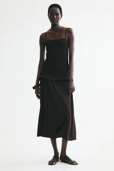Smocked-Bodice Strappy Dress