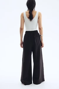 Wide-Leg Pants with Tie Belt