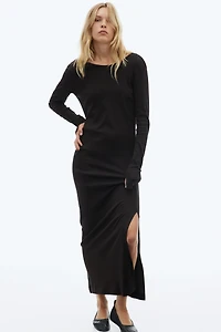 Ribbed Scoop-Back Dress
