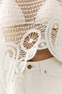 Asymmetric Crochet-Look Top