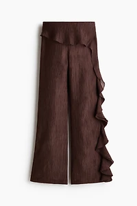 Pantalon froissé à volant