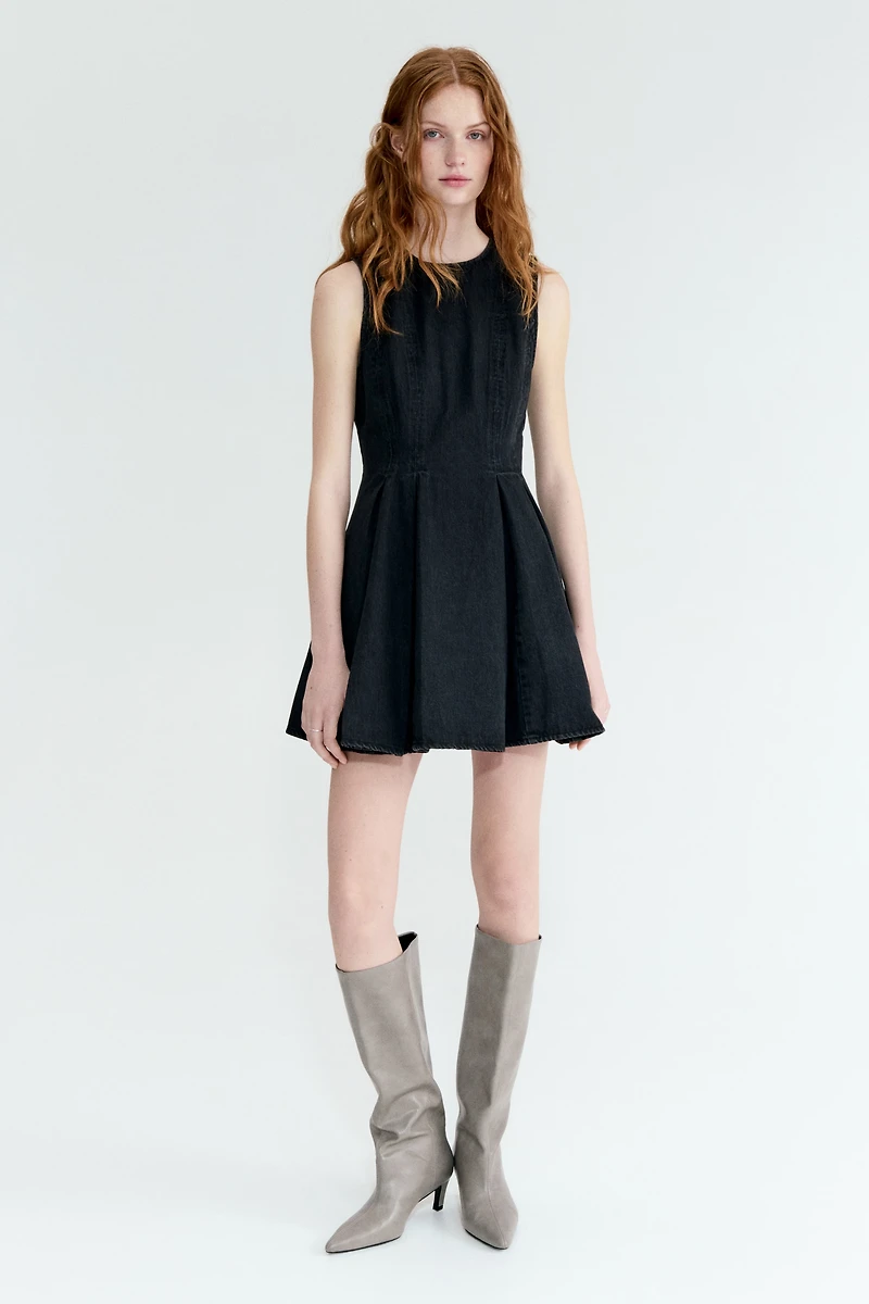 Robe en denim avec jupe évasée