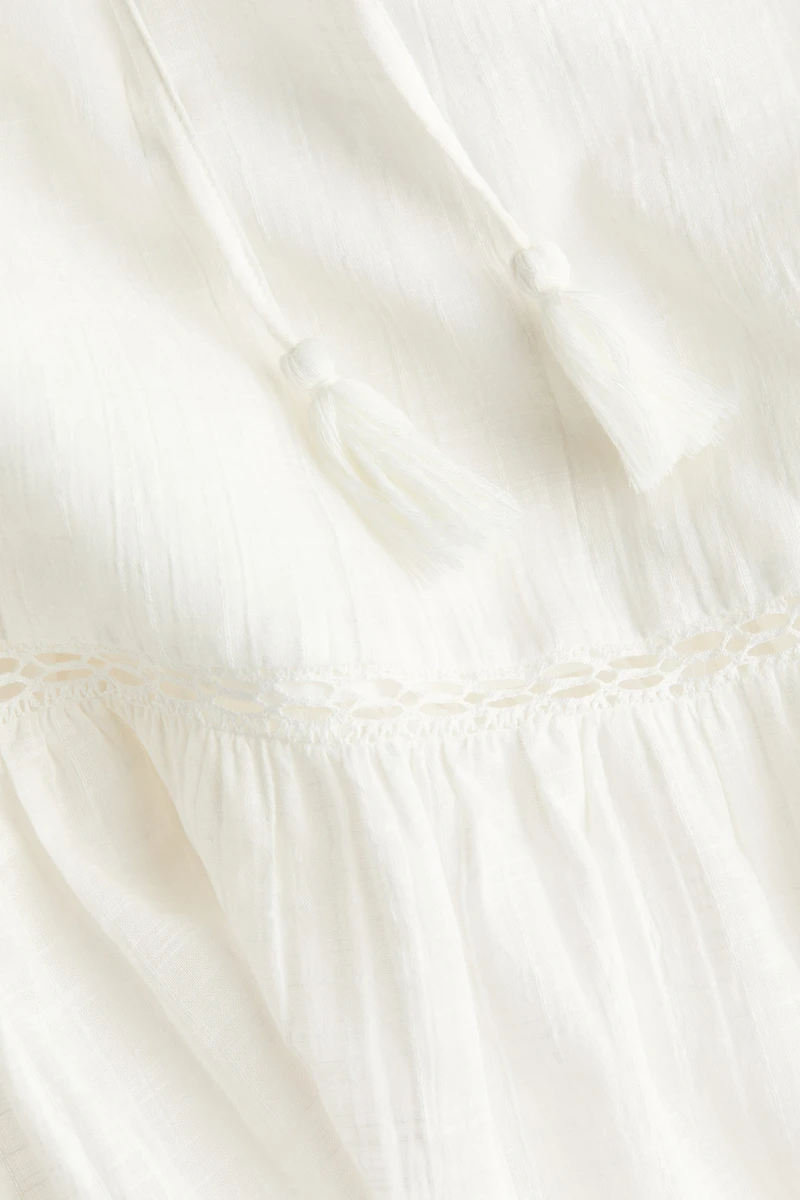 Lace-Inset Cotton Skirt