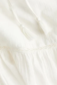 Lace-Inset Cotton Skirt