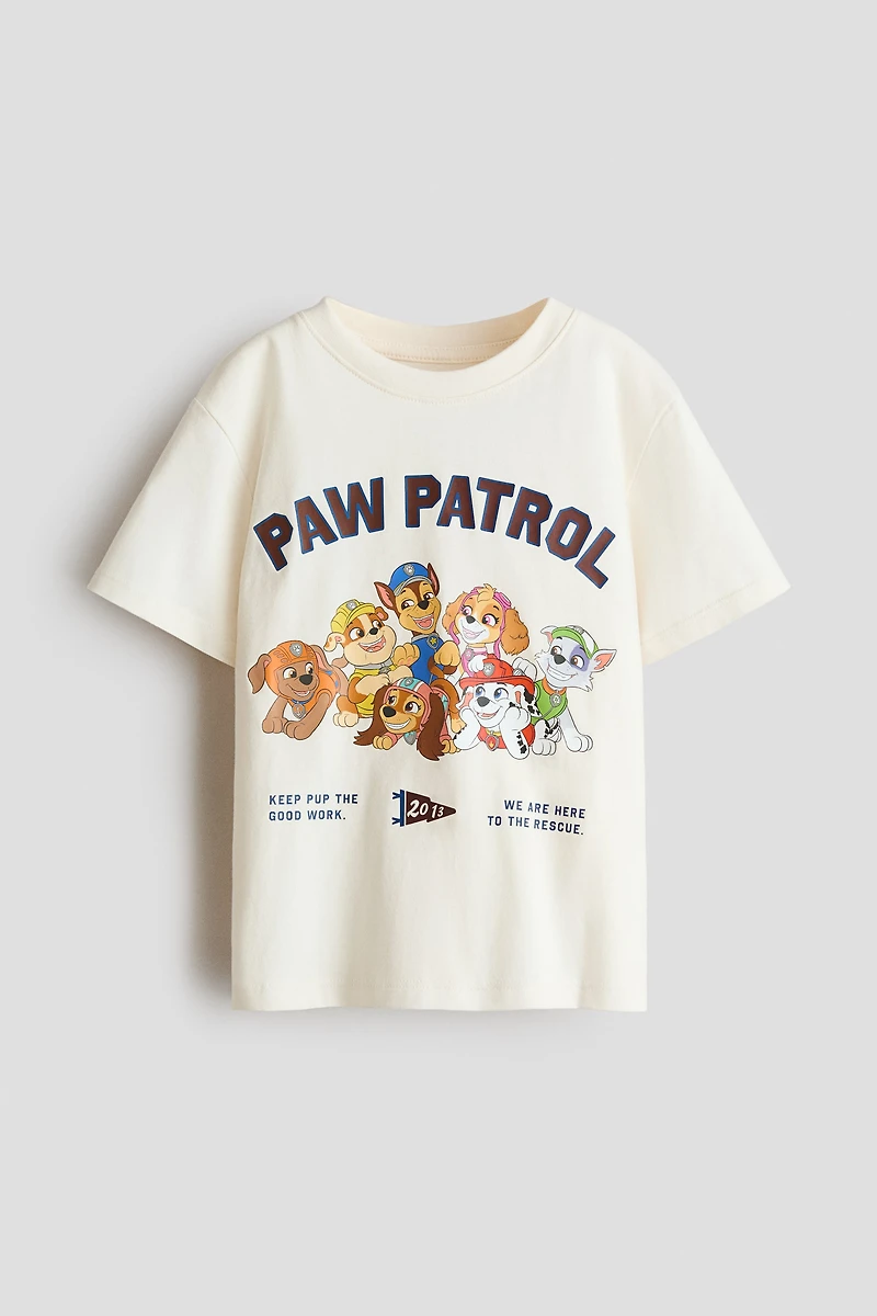 Cotton T-Shirt with Printed Motif