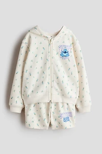 2-Piece Printed Sweatshirt and Sweatshorts Set