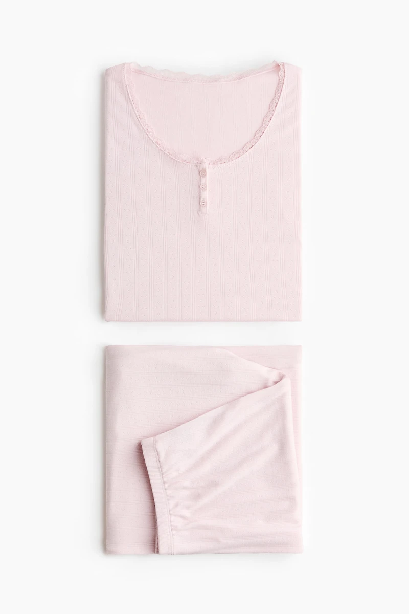 Pyjama en jersey pointelle