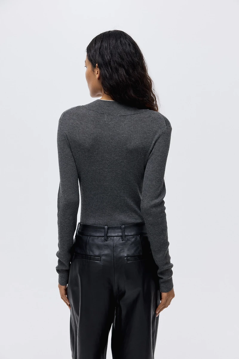 Haut en tricot côtelé