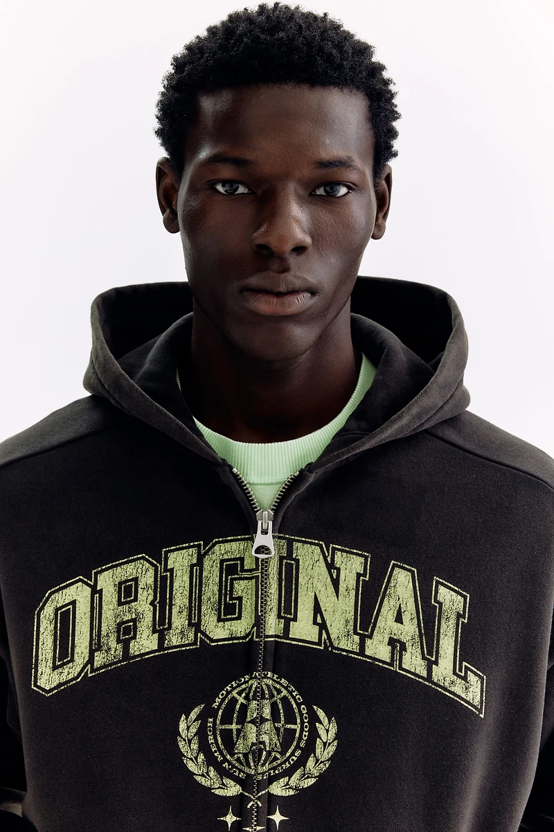 Veste imprimée grande taille avec capuche