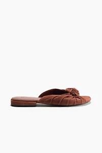 Knot-Detail Suede Sandals