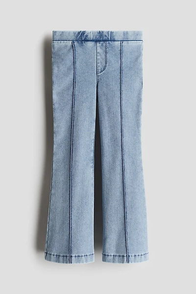 Pantalon taille élastique évasé en denim