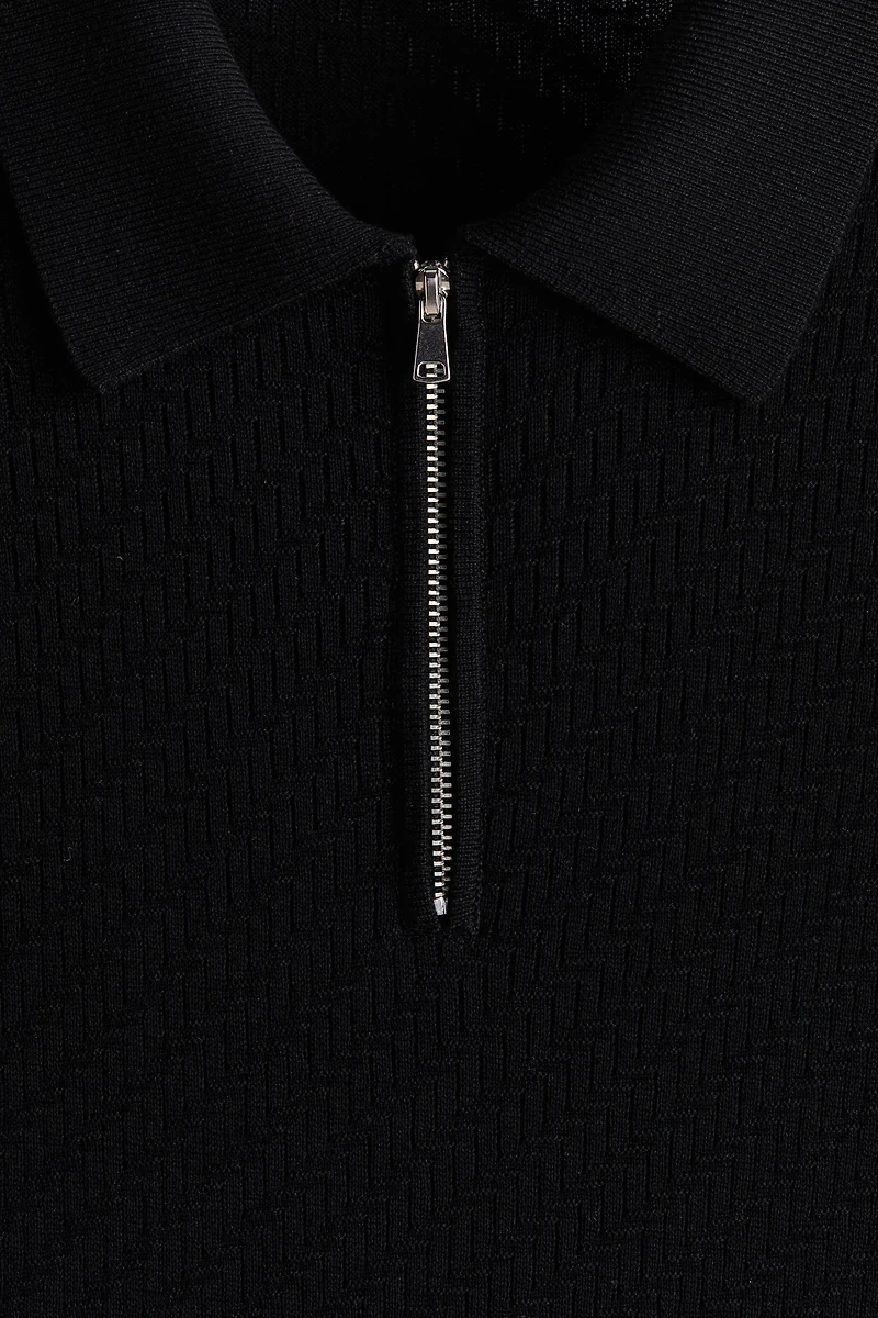 Slim-Fit Textured Polo Shirt