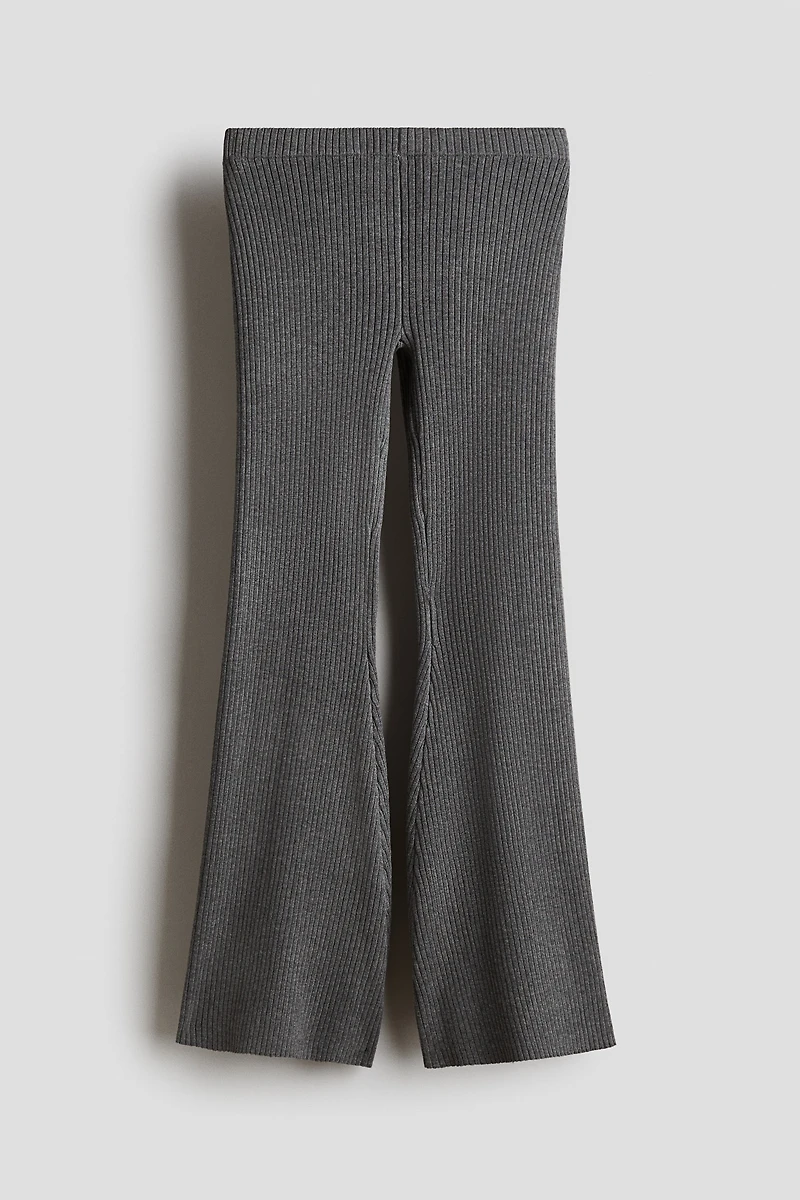 Flared Rib-Knit Pants