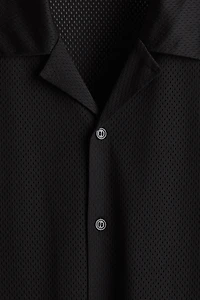 Loose-Fit Mesh Resort Shirt