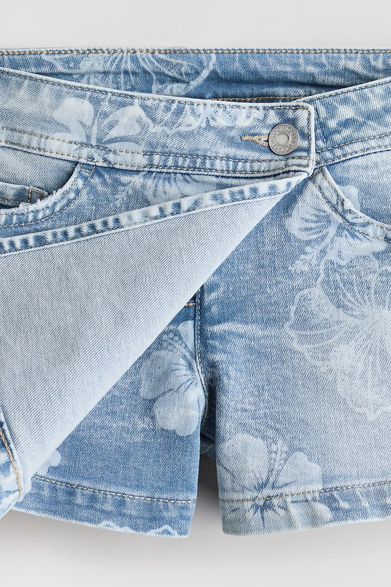 Denim Wrap Skort