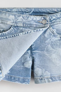 Denim Wrap Skort