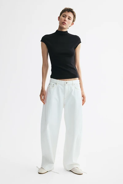 Stand-Up Collar Jersey Top