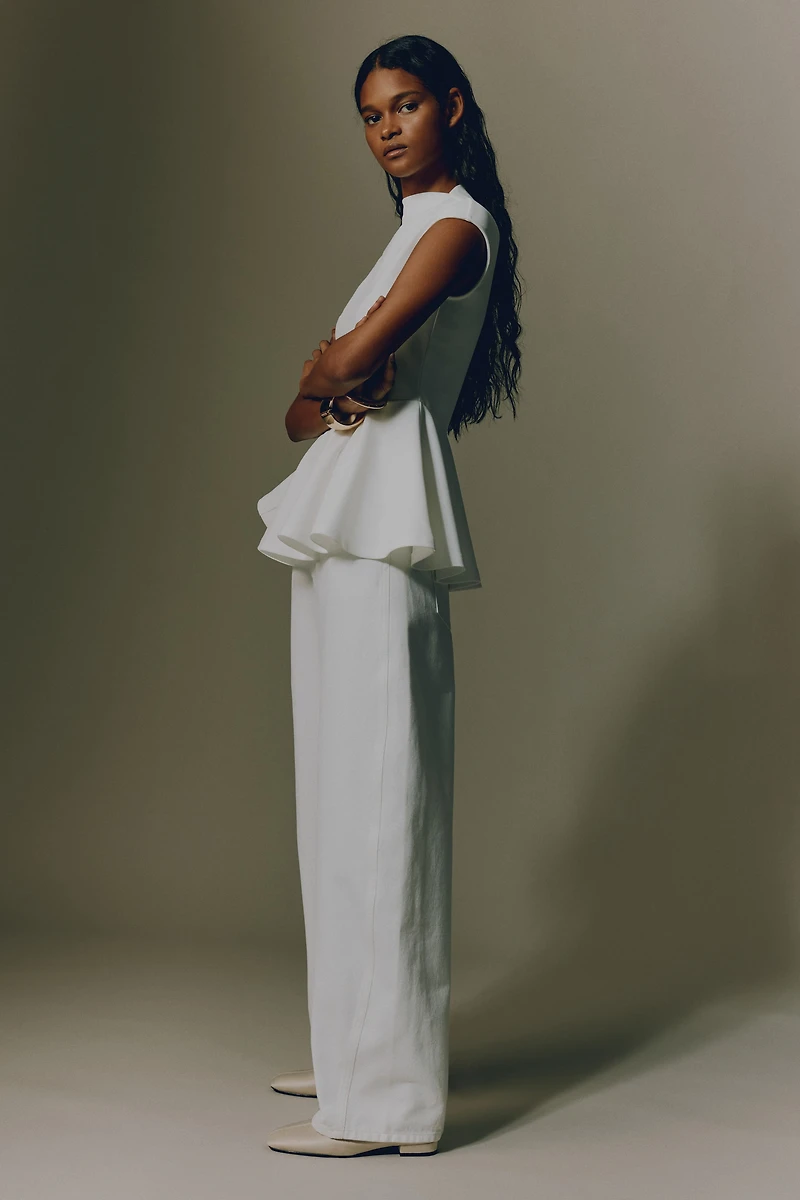 Jean flottant taille haute