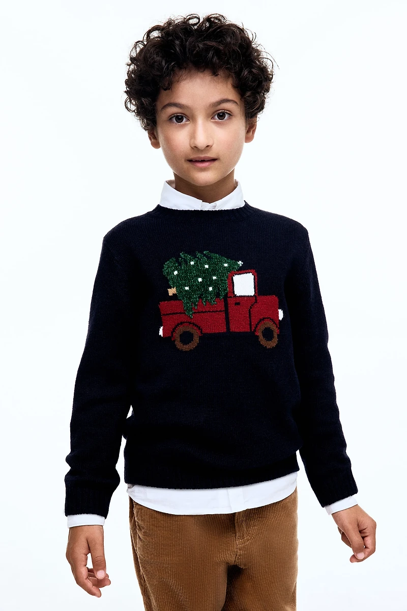 Jacquard-Knit Sweater