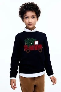 Jacquard-Knit Sweater